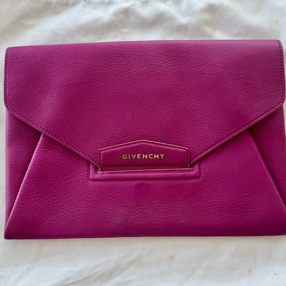Givenchy Fuchsia Antigona Leather Envelope Clutch